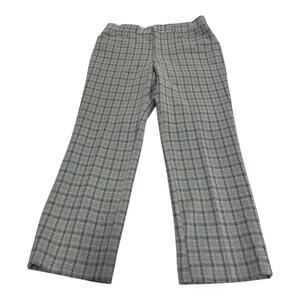 Vintage 70's Retro Curlee Gray Green Plaid Check Leisure Suit